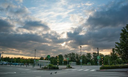 Empty,Car,Park,Dawn,Sky